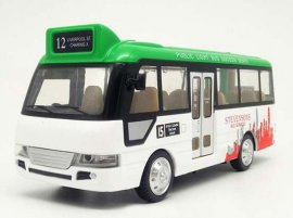 1:40 Scale Kids Green-White Diecast City Bus Toy