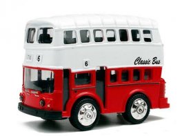 Blue / Green /Red Mini Scale Kids Die-Cast Double Decker Bus Toy