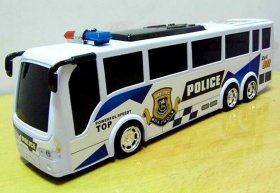 Kids Large Scale White Police Theme Bus Toy