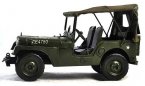 Medium Size Army Green Vintage Tinplate 1942 Army Jeep Model