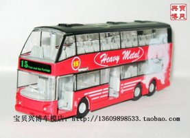 Pull-Back Function Kids Red Alloy NO.15 Double Decker Bus