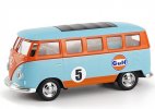 1:38 Scale Blue-Orange Gulf Diecast Volkswagen T1 Bus Toy