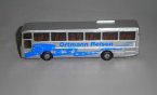 1:87 Mini Scale Silver Kids Tour Bus Toy Model