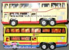 Kids Yellow / Red Pull-back Function Double Decker Bus Toy