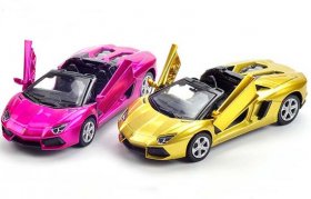 Pink / Golden 1:43 Scale Kids Diecast Lamborghini Aventador Toy