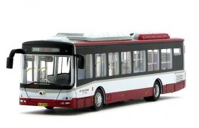 White-Red 1:64 Scale NO.9 Die-Cast BeiJing Bus Model