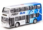 Kids Plastics White-Blue R/C Double Decker Bus Toy