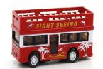 Mini Scale Red Sight Seeing Cabrio Double Decker Tour Bus Toy