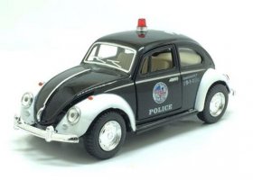 Kids Black-White 1:36 Scale Police Theme Diecast 1967 VW Beetle