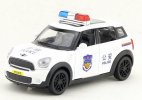 Kids Police 1:32 Scale White Diecast Mini Cooper Car Toy