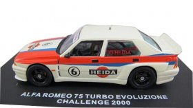 White 1:43 Scale Diecast Alfa Romeo 75 TURBO EVOLUZIONE