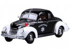 Black-White 1:18 Scale Police Diecast 1939 Ford Deluxe Model