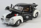 Black-White 1:18 Scale Police Diecast 1939 Ford Deluxe Model