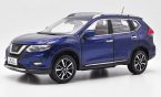 White / Blue 1:18 Scale Diecast 2018 Nissan X-Trail SUV Model