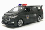 1:32 Scale Black Kids Police Diecast Toyota Alphard Rowen Toy