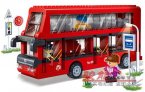 412 Pieces Red Kids ABS Plastics Building Blocks Bus Toy