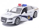 Kids Police 1:32 Pull-Back Function White Diecast Audi A8 Toy