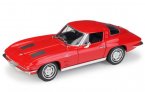 Red / Blue 1:24 Welly Diecast 1963 Chevrolet Corvette Model