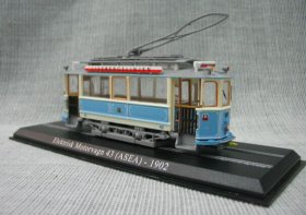 1:87 Scale Blue Atlas Elektrisk Motorvagn 42 ASEA 1902 Tram