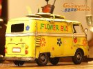 Medium Scale Yellow Tinplate 1962 VW Flower Bus Model