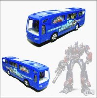 Kids Blue Sound and Lights Transformers City Bus Toy
