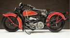 Large Scale Vintage Red-Black Tinplate Indian Motorcycle Model