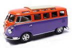 1:43 Scale Purple-Orange YaMing Diecast 1962 VW T1 Bus Model