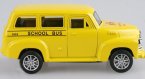 Kids Bright Yellow Pull-Back Function Die-Cast School Bus Toy