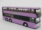 1:64 Purple /Green /Orange Diecast Scania Double Decker Bus Toy