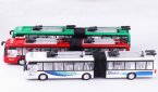 Kid 1:48 Scale White /Green /Red Diecast Articulated Trolley Bus