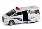 White / Black 1:32 Kids Police Diecast Toyota Alphard MPV Toy