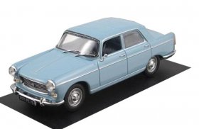 White / Blue 1:43 Scale Diecast Peugeot 404 1966 Model