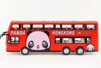Red Hong Kong Panda Road Show Kid Die-cast Double Decker Bus Toy