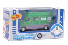 Mini Scale Kids Green Pull-Back Function Doraemon Bus Toy