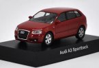 Red / Gray 1:64 Scale Kyosho Diecast Audi A3 Sportback Model