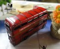 Classical Retro Red Iron-Made Double Decker London Bus Model