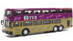 Purple-Golden 1:76 Scale TVB Die-Cast NanJing Double Decker Bus