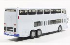 White 1:76 Scale Die-Cast Nanjing Double Decker Bus Model