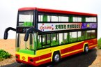 Kids Green / Red Die-Cast Hong Kong Double Decker Bus Toy