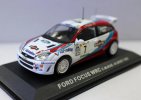 White-Red 1:43 Scale Diecast 1999 Ford Focus WRC Car Model