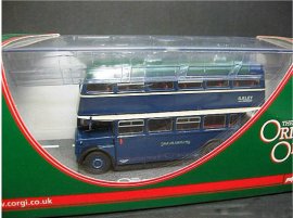 1:76 Scale Dark Blue CORGI Brand Double-decker Bus Model