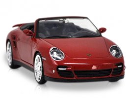 1:24 Red Motormax Diecast Porsche 911 Turbo Cabriolet Model