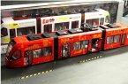 Kids 1:43 Scale White / Red Plastic City Express Trolley Bus Toy