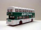 White-Green HK Leyland Fleetline Diecast Double Decker Bus Toy