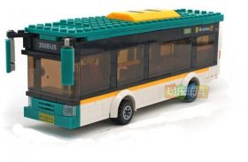 Kids 341 Pieces Building Blocks Green Plastics City Bus Toy