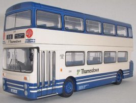 1:76 Scale Blue-White Alloy Made Kids Double Decker Bus Model