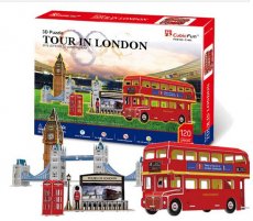 Red EPS Paper Made Kids Educational London Double-deck Bus Toy