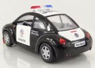 White-Black Kids 1:36 Scale Police Diecast VW New Beetle Toy