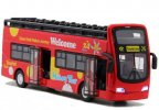 Kids 1:32 Red / Yellow / Green Sightseeing Double Decker Bus Toy