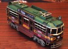 Large Scale Brown Vintage Tinplate Europe Tram Model